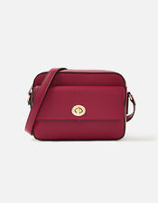 Boxy Twist-Lock Cross-Body Bag, Red (RED), large