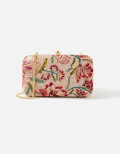 Floral Beaded Hardcase Clutch Bag, , large