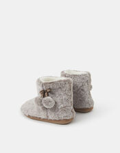 Faux Fur Boot Slippers, Grey (GREY), large