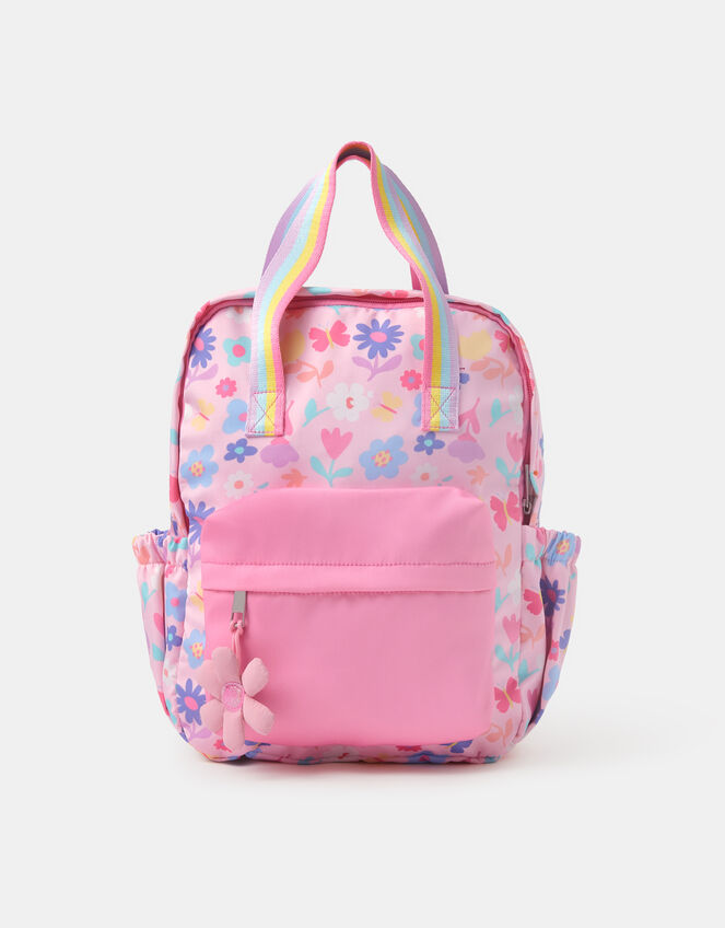 Girls Floral Print Backpack , , large