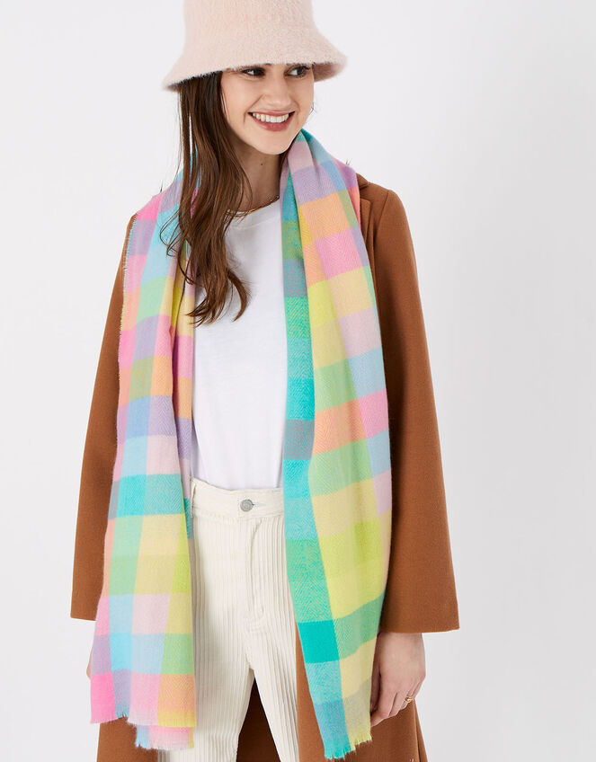 Chrishelle Check Blanket Scarf, , large