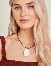 Mother Of Pearl Pendant Cord Necklace, , large