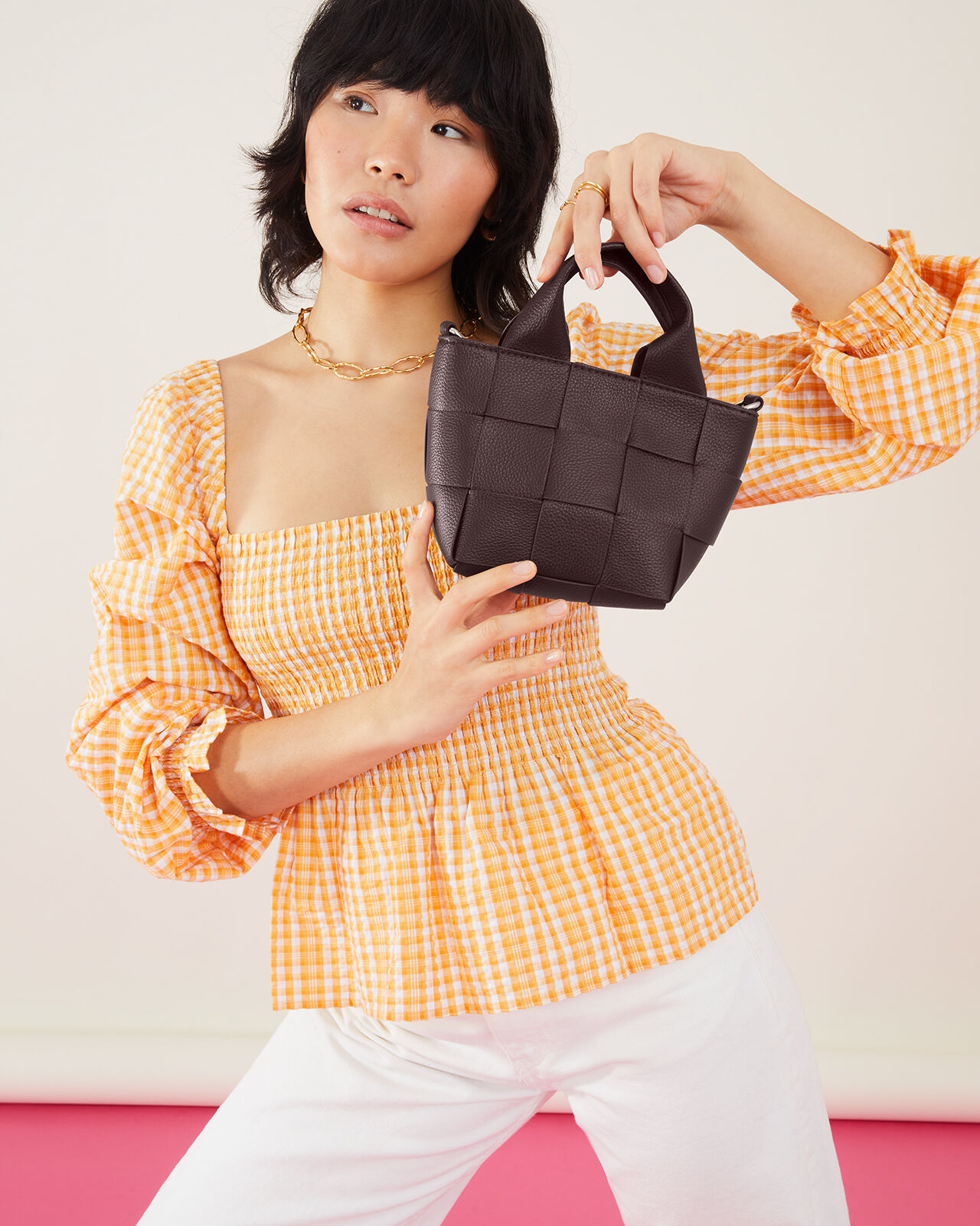 Mini woven clearance bag