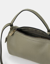 Faux Leather Crossbody Bag, Green (KHAKI), large