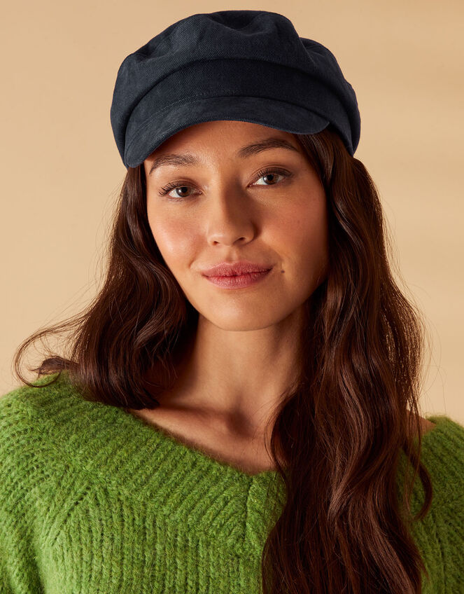 Twill Baker Boy Hat, Blue (NAVY), large