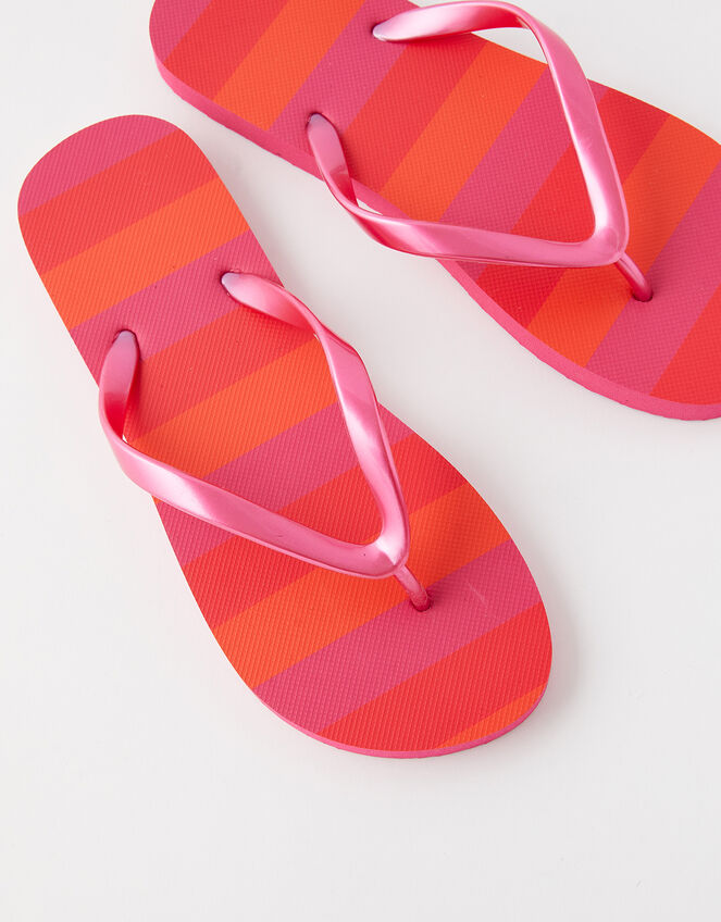 Stripe Print Flip Flops, Multi (BRIGHTS-MULTI), large
