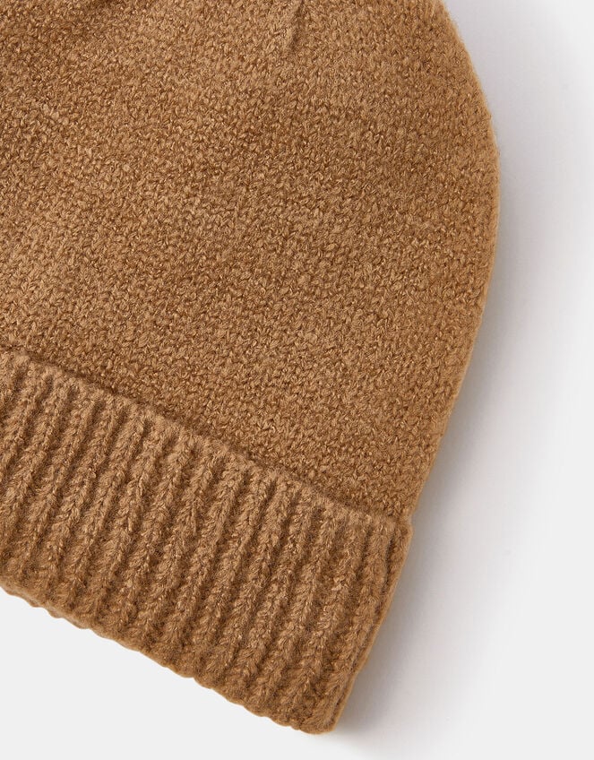 Plain Beanie Hat, Camel (CAMEL), large