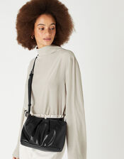 Ruched Cross-Body Bag, , large