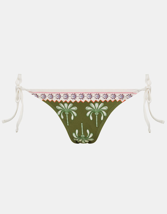 Palm Tie Side Bikini Bottoms, Green (KHAKI), large