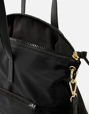 Nadine Nylon Tote Bag, Black (BLACK), large