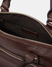 Faux Leather Zip Handbag, , large