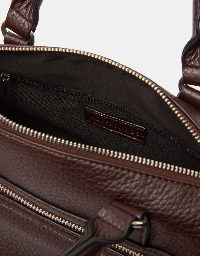 Faux Leather Zip Handbag, , large