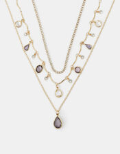 3-Pack Teardrop Gemstone Necklaces, , large