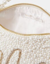 Mrs Beaded Pearl Handheld Bag, , large