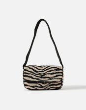 Zebra Beaded Shoulder Bag, , large