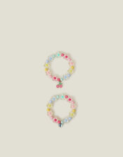 2-Pack Girls Beaded Flower Bracelets, , large