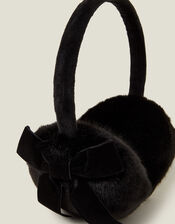 Bow Faur Fur Earmuffs, Black (BLACK), large
