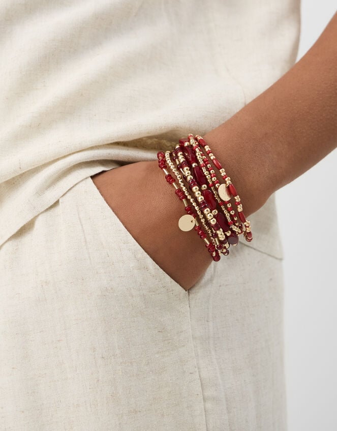 8-Pack Mix Bead Stretch Bracelets, , large