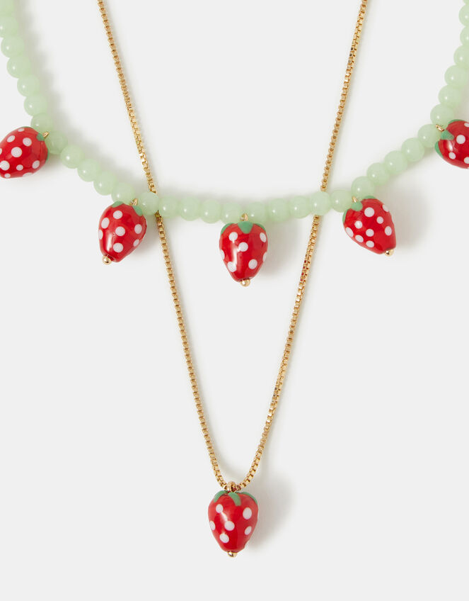 2-Pack Strawberry Charm Necklaces, , large