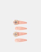 4-Pack Girls Flower Hair Clips, , large