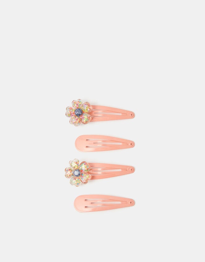 4-Pack Girls Flower Hair Clips, , large
