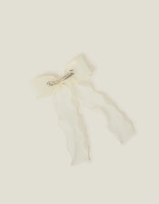 Organza Bow Barrette Hair Clip, , large