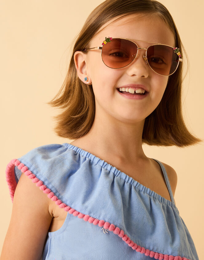 Girls Cactus Aviator Sunglasses, , large