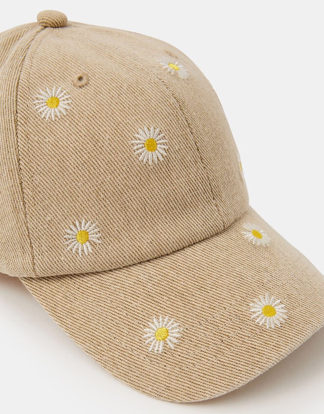 Daisy Embroidered Baseball Cap, , large