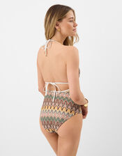 Crochet Plunge Swimsuit, Natural (NEUTRAL), large