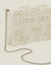 Bridal Pearl Bow Clutch Bag, , large