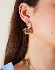 Crown Short Drop Earrings, , large
