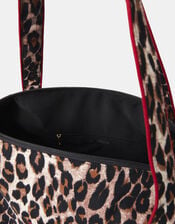 Merci Leopard Print Cotton Weekend Bag, , large