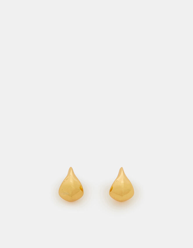 14ct Gold-Plated Chunky Teardrop Stud Earrings, , large