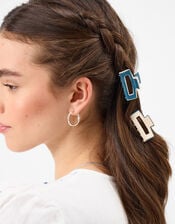 2-Pack Colourblock Cut Out Claw Clips, , large