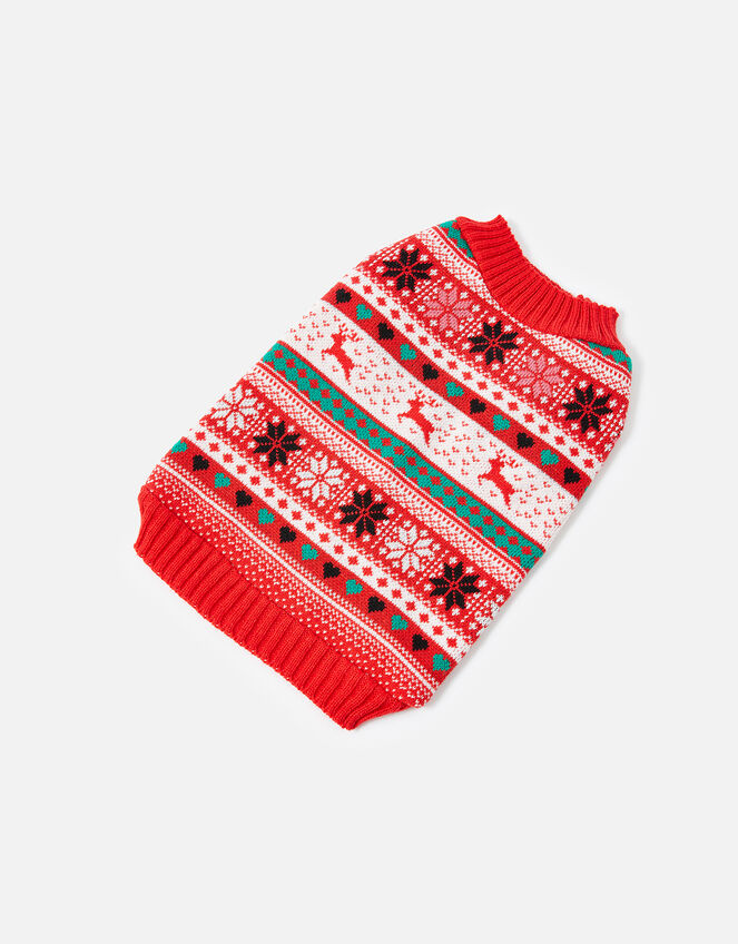  Christmas Fairisle Dog Jumper , Pink (PINK), large