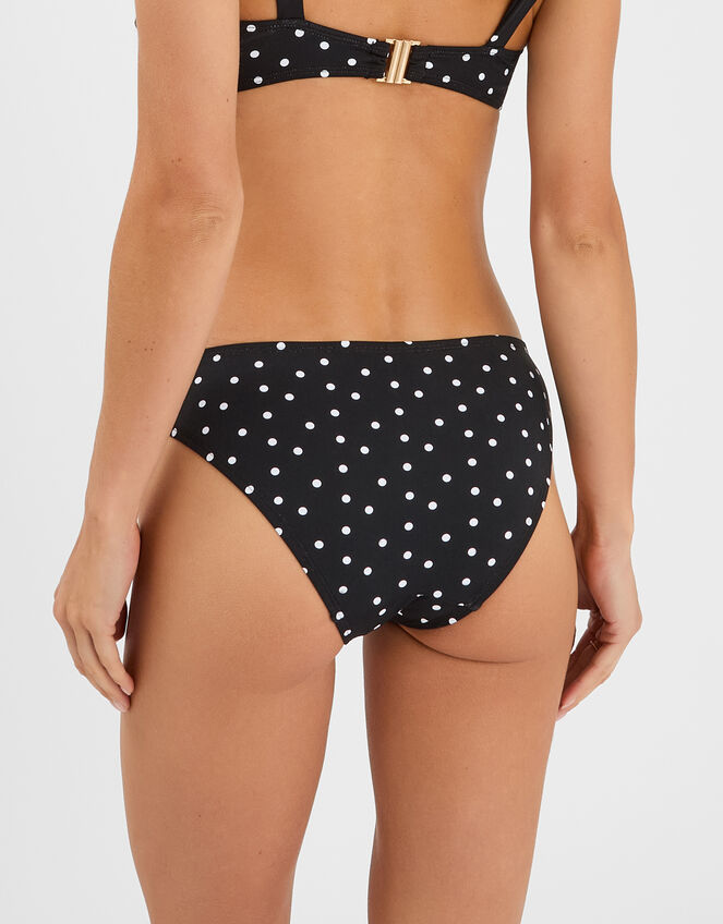 Polka Dot Bikini Bottoms, Black (BLACK WHITE), large