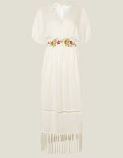 Embroidered Tassel Kaftan, Ivory (IVORY), large