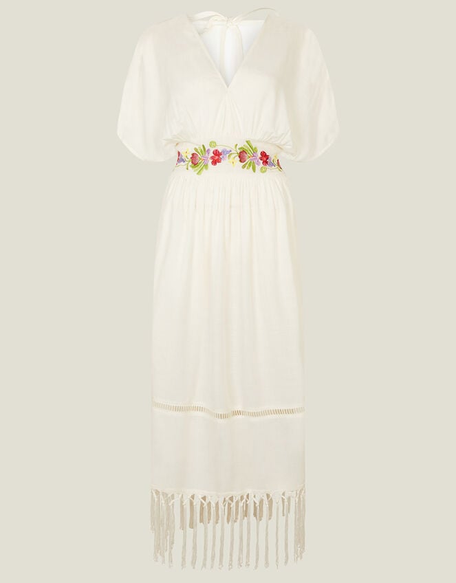 Embroidered Tassel Kaftan, Ivory (IVORY), large