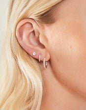10-Pack Diamanté Star Stud & Hoop Earrings, , large
