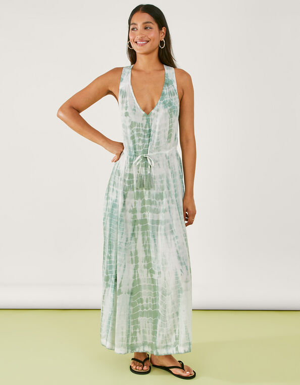 Cross Back Tie Dye Dress, Green (MINT), large