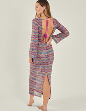 Zig Zag Crochet Dress, Multi (BRIGHTS MULTI), large