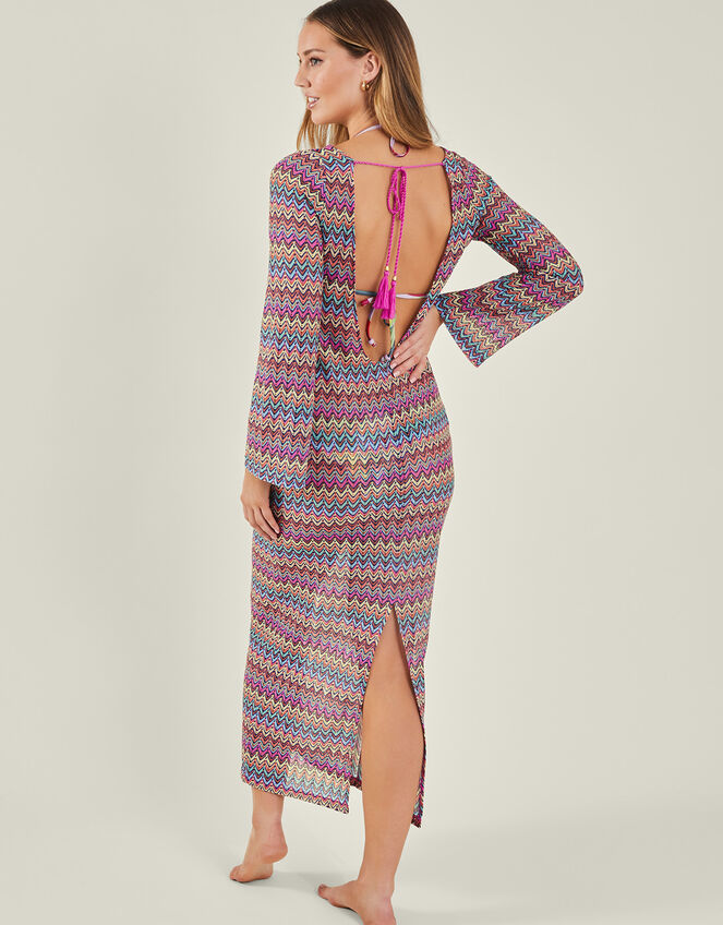 Zig Zag Crochet Dress, Multi (BRIGHTS MULTI), large