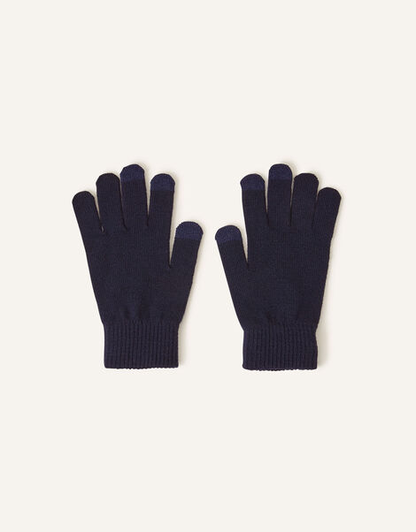 Super Stretch Touch Screen Gloves, Blue (NAVY), large