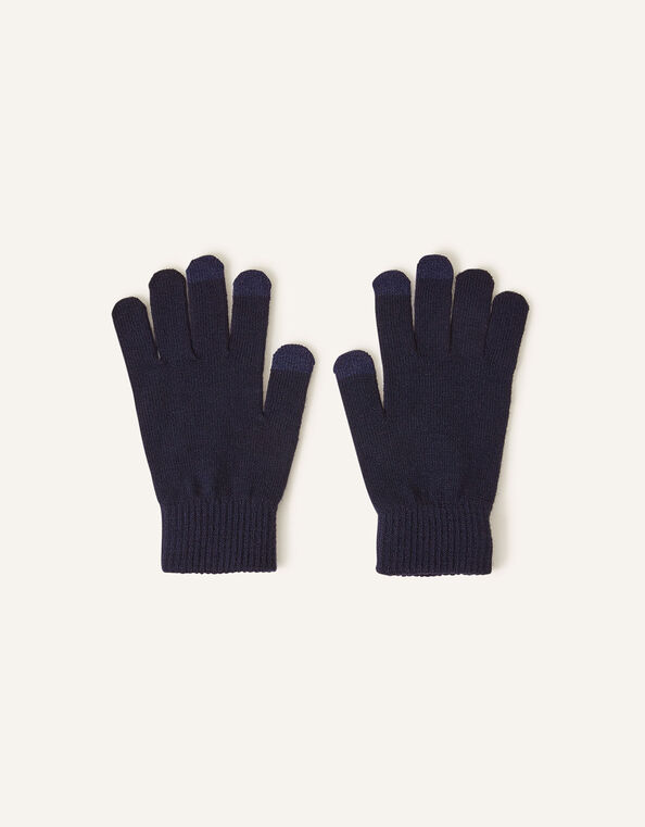 Super Stretch Touch Screen Gloves, Blue (NAVY), large