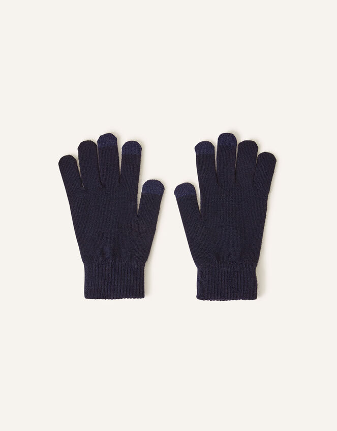 Super Stretch Touch Screen Gloves, Blue (NAVY), large