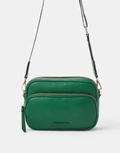 Dina Double Zip Crossbody Bag, Green (GREEN), large