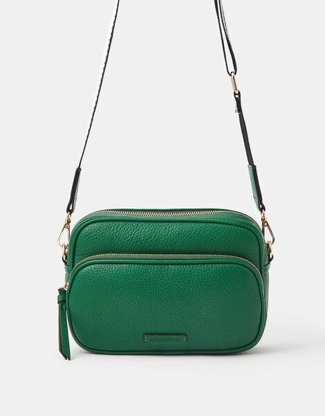 Dina Double Zip Crossbody Bag, Green (GREEN), large