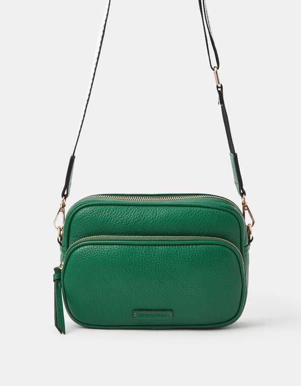 Dina Double Zip Crossbody Bag, Green (GREEN), large
