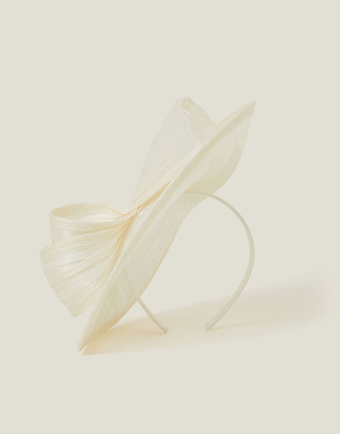 Teardrop Bow Fascinator, Ivory (IVORY), large