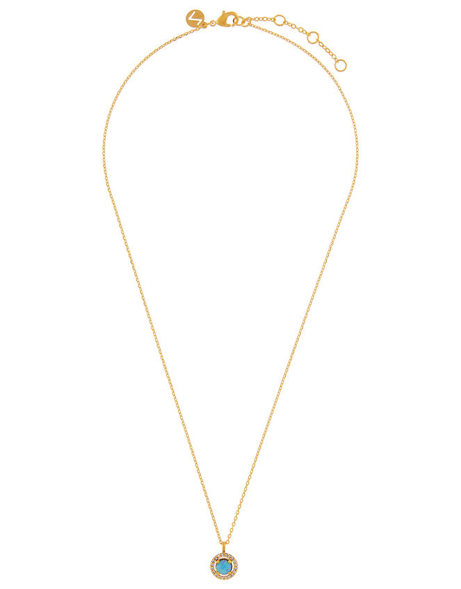 Gold-Plated Opal Pendant Necklace, , large